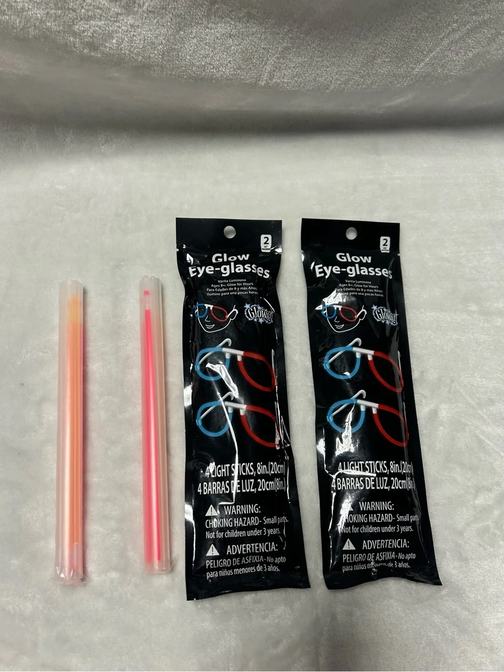 2 packs Red White and Blue Glowsticks Glasses Glow Party Favor